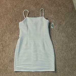 1. State Black and White Fitted Bodysuit Dress